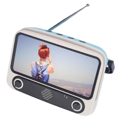 Retro Mini Speaker Mobile Phone Movies TV Holder Music Player Portable Wireless Sound Box for U Disk TF Card