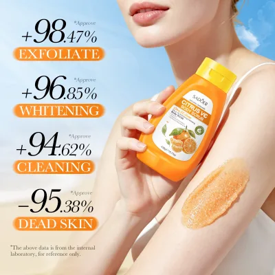 Private Label Mild Formula Cleansing SADOER Citrus VC Brightening Exfoliating Body Scrub