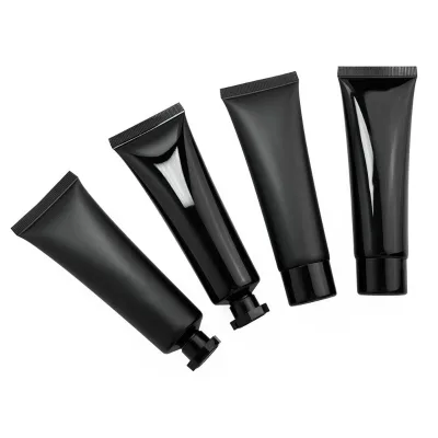 Wholesale 50ml Empty Black Squeeze Tube Cosmetic Packaging Skincare Container Cream Hand Cream Squeeze Packaging Tube
