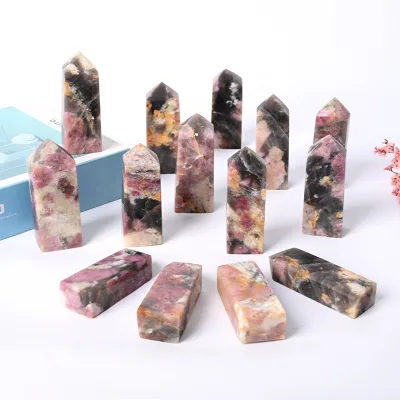Wholesale High Quality Natural Crystal Gemstone Tower Plum Blossom Tourmaline Point for Home Decor