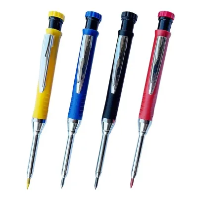 2.8mm Lead Carpenter Deep Hole Drilling Marker Colored Pencil with Sharpener Sturdy Metal Pencil for Woodworker
