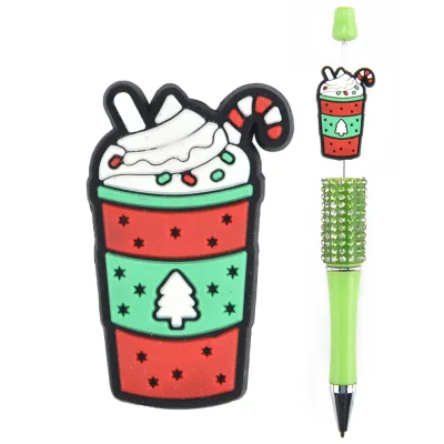 Western Printed Pens New Design Silicone Focal Beads Charms Focal Beads 2026 Christmas Silicone Focal Bead Silicone Bulk