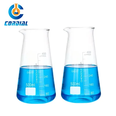 CORDIAL 500ml Borosilicate 3.3 Glass Conical Beaker with Spout for Laboratory Use