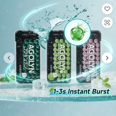 OEM Probiotic Bead Breath Freshener Sugar-Free Popping Pearl Multi-Colored Chewing Gum Peppermint Oil Whitening Formula for