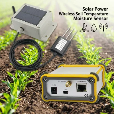 Smart Remote Control Soil Moisture Meter Solar Powered IP65 Wireless Temperature Humidity Sensor 10cm Measurement Depth 2-Year