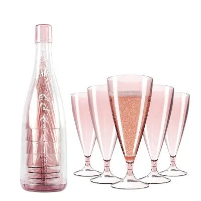 Stackable Creative Wine Cup Clear Collapsible Portable Plastic Wine Glass Upside Down