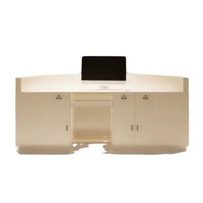 Modern Extra Large Clinic Reception Counter Desk Luxury Wooden Reception Desk Modern Office Front Receptionist Desk
