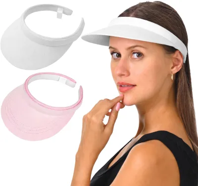 Summer Outdoor Sports Sun Visor Hat Women Wide Brim Solid Color Cap Custom Logo for Golf Tennis Cycling Low MOQ