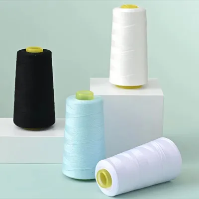 In Stock Wholesale Hilo Solid Color Dyed Spun 100% Polyester Yarn With Different Colors