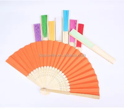 Custom Printed Luxury Green Bamboo Hand Fan OEM Customized Designs 21-33cm Sizes