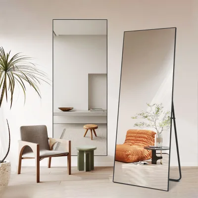 Modern Full-length Mirrors Decor Wall Living Room Glass Mirror Wall Standing Mirror Rectangular Shape