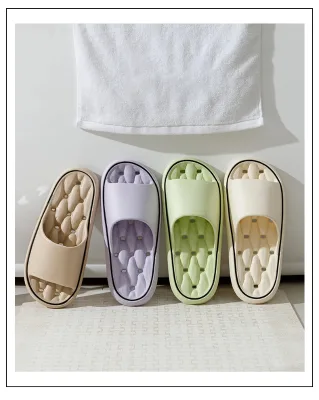 Men's and Women's Simple Hollow Sandals New Winter Anti-Slip and Wear-Resistant Slippers for Bathroom Shower Couples Slippers