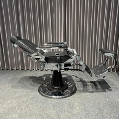 Reclining Barber Chair Heavy Duty Adjustable Height Comfort and Sturdy Barber Shop Chairs Wide Seat for Hair Stylist