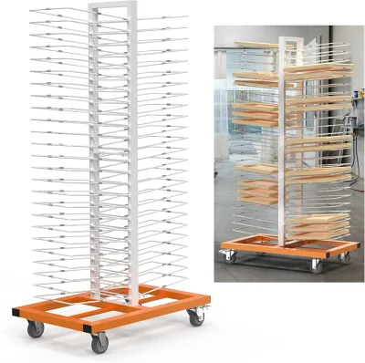 50 Shelves Paint Drying Rack with 4 Locking Casters for Cabinet & Full-Size Doors, Art Studios Space-Saving Vertical Design