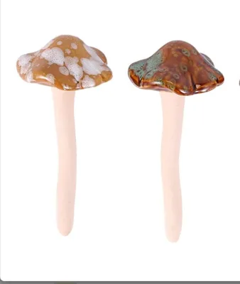 Ceramic Mushroom 4Pcs Colorful Garden Mushrooms, Ceramic Toadstools Tinkling Mushrooms Garden Pots Ornaments Decor Random Color