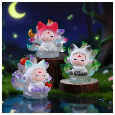 Little Gift Figure Anime Resin Statues Crafts fox Figurine Cartoon Sculpture Small Animal Landscape Garden Ornaments Cake Decor