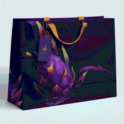 Custom Logo Recyclable Cosmetics Shopping Paper Bags Luxury Black Wig Hair Packaging Gift Bags With Handle
