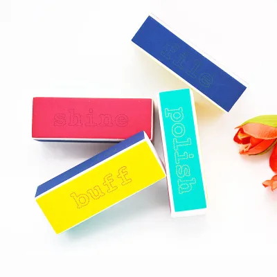 Professional Private Label Nail File Manicure Tools Kits Rectangular 4 Way Mini Sponge Smoother Shining Nail Buffer Block