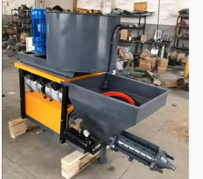 Screw-Type Integrated Mortar Sprayer with Built-in Mixing Hopper, High-Efficiency Cement Plaster Sprayer