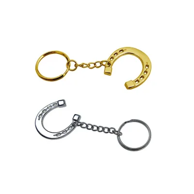 Mini Horseshoe Shape Keychain for Horse Lover Keyring Backpack Pendant Equestrian Exhibition Gifts