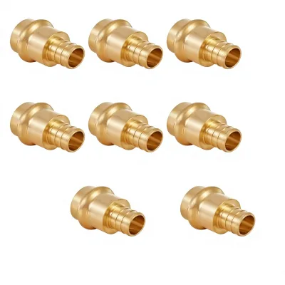 For 3/4" Copper Press X 3/4" PEX Crimp Coupling Brass Adapter NPT/BSP Threads 4 Inches Length Full Port for Pipes
