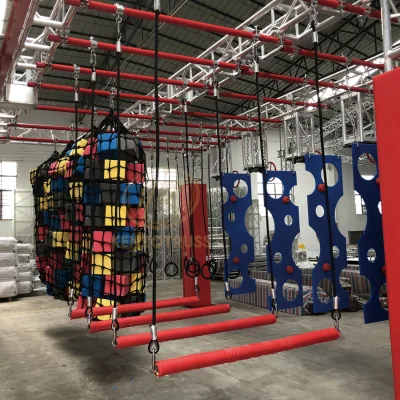 Indoor Ninja Warrior Kids Obstacle Course with Aluminum Structure