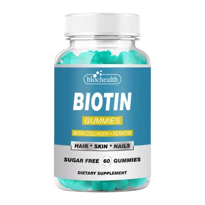 Biochealth OEM Private Label Hair Skin and Nails Gummies - Supports Hair Growth - Vegan Biotin Vitamins Collagen for Women & Men