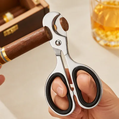 Multi-purpose Stainless Steel Cigar Cutter and Pill Splitter Compact Portable Elderly-friendly Pill Divider for Outdoor Use