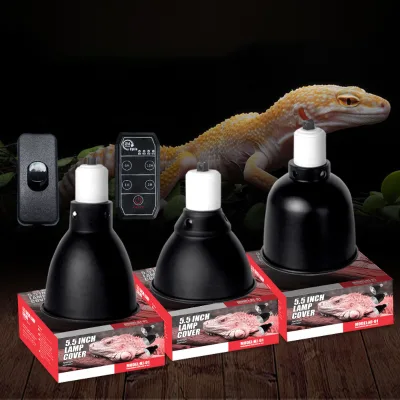 Aluminum E27 Ceramic Socket High Efficiency Scale Pattern Reflector Deep Dome Reptile UVB Light Hood for Reptile Terrarium