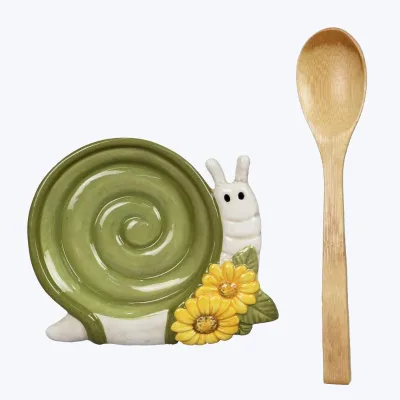 Creative Design Wholesale Kitchen Supplies Ceramic Snail Spoon Rest