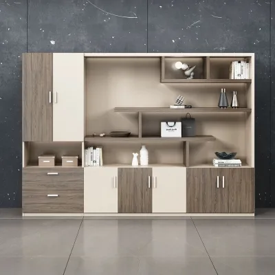 Wooden Modern Large Office File Cabinet with 6 Drawers-Modular Design for School & Hotel Use