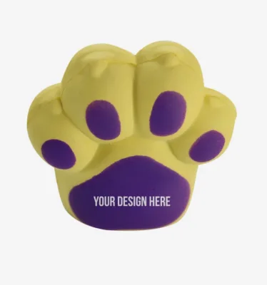 Custom Logo Dog Paw Stress Reliever Squeeze Toy Promotional Gift Advertising PU Foam Anti Anxiety Bulk Giveaway