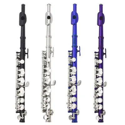 Piccolo Short Flute Instrument with White Copper Tube Body, 16 Holes, E Key, C Key. Short Flute for Adult Learners