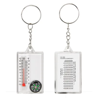 Keychain Compass Portable Mini Carabiner Outdoor Thermometer Compass Hot Selling Wholesale