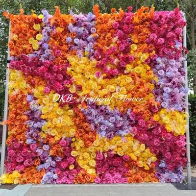 Luxury Wedding Backdrop Stage Decorations Rose Artifical Flower Panel Wall