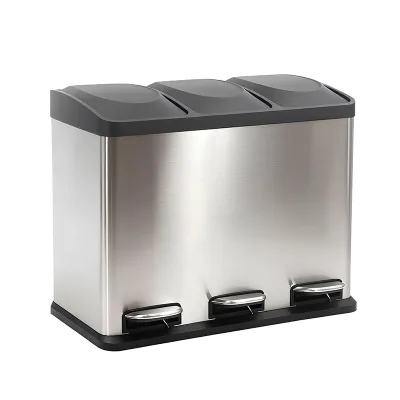 Ribelli Triple Separation Bin in Stainless Steel Pedal Bin