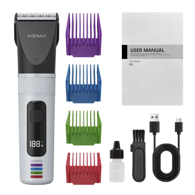 OEM/ODM Wholesale Custom Logo Professinal Cordless USB Rechargeable Electric Women & Men Hair Clipper LED Display