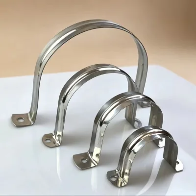 Size 32mm Zinc Finish Galvanized Steel U-shaped Double-hole Flange Clamps RK Brand 3-Year Warranty