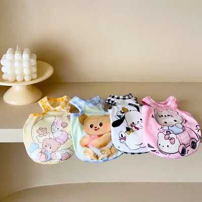 Factory Wholesale High-quality Ins Style Solid Color Cartoon Animal Pattern Spring/summer Pet Cartoon Vest Cute Dog Vest