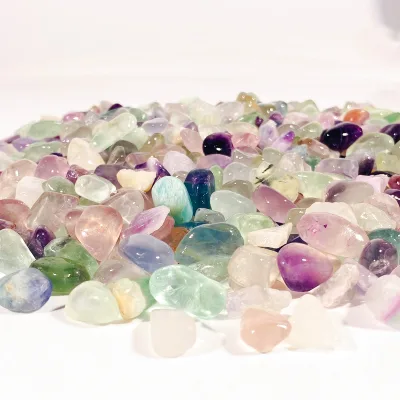 New Natural Stones and Crystals Polished Gravel Crystal Colorful Fluorite Quartz Chips for Fengshui and Home Decoration