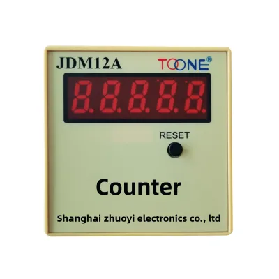Shanghai Zhuoyi JDM12A Plastic Accumulative Counter Five-digit LED Display Programmable Reset Power-failure Memory Made China No