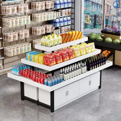 Boyuehong Supermarket Shelf Display Racks Light-Duty Back Customized Shelves Double-Sided Metallic Material for Grocery Storage