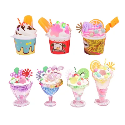 12-Color DIY Toy Slime Material Cream Glue Ice Cream Cup Handmade Bag Goo Card Suit for Girls Accessory for Modeling Clay