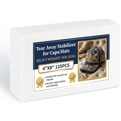 Wholesale 3OZ Embroidery Stabilizer Sheets 4"x8" Pre-cut Tear Away Backing for Cap Embroidery Professional 85G Pack