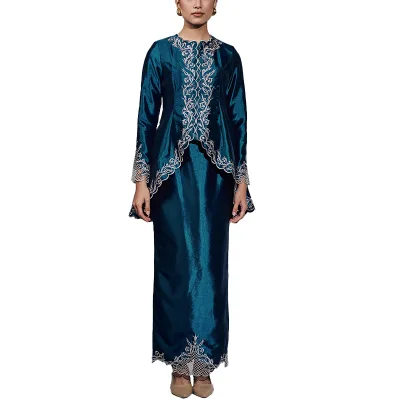 Elegant Turkey Dresses Women Clothing Muslim Abaya Crew Neck Muslim Woman Dress