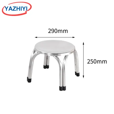 YAZHIYI Wholesale Medical Furniture Stainless Steel Round Stool Anti-slip Rubber Feet Portable Small Seat Stool
