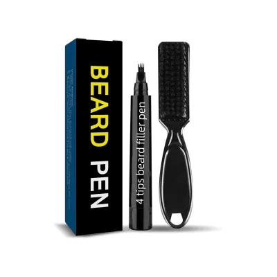 No Logo Beard Space Filler Pen Kit with Mustache Brush for Beard Filler Pen Diy Barber Salon Men's Skin Care Beard Products