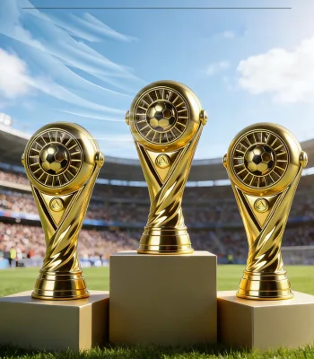 HECION Soccer Trophy Mini Handheld Fan, USB-Charging Desktop Fan, Portable Fan for Outdoor Sports Events