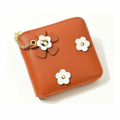 New Ladies Small Purse Female Short Ins Students Korean Style Flowers Beautiful Cute Cheap Girl Wallets Small Wallet