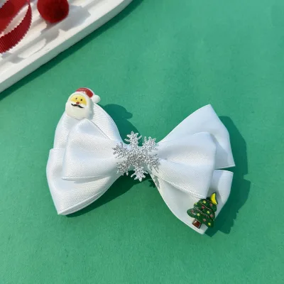 Cute Christmas Hair Clips with Bow Adorable Christmas Hair Clip Set Bow Hair Clips Hair Styling Tools